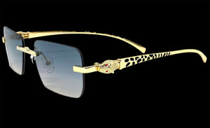 Classy Elegant Sophisticated Luxury Fashion SUNGLASSES Rimless Gold Frame E0922