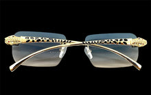 Classy Elegant Sophisticated Luxury Fashion SUNGLASSES Rimless Gold Frame E0922