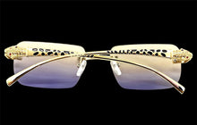 Classy Elegant Sophisticated Luxury Fashion SUNGLASSES Rimless Gold Frame E0922