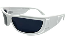 Classic Modern Retro Wrap Around Luxury SUNGLASSES Super Thick White Frame 80637