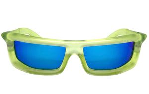 Classic Modern Futuristic Sporty Wrap Around SUNGLASSES Thick Green Frame P0142