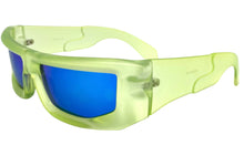 Classic Modern Futuristic Sporty Wrap Around SUNGLASSES Thick Green Frame P0142