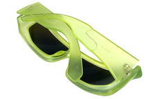 Classic Modern Futuristic Sporty Wrap Around SUNGLASSES Thick Green Frame P0142