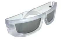 Classic Modern Futuristic Sporty Wrap Around SUNGLASSES Thick Clear Frosted Frame P0142