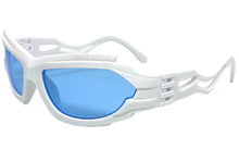 Classic Hardcore Gangster Biker Wrap Around Luxury SUNGLASSES Sleek White Frame 1236