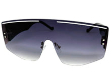 Oversized Futuristic Modern Retro Shield Style SUNGLASSES Large Flat Gradient Lens 10858