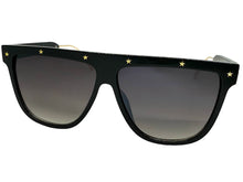 Oversized Classic Vintage Retro Style SUNGLASSES Large Black & Gold Frame 30397
