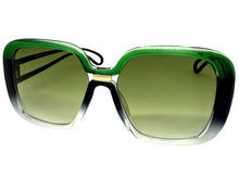 Oversized Exaggerated Vintage Retro Style SUNGLASSES Large Square Black & Green Frame 80960