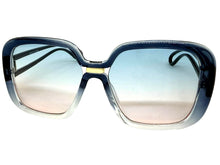 Oversized Exaggerated Vintage Retro Style SUNGLASSES Large Square Black & Blue Frame 80960