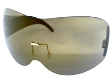 Oversized Exaggerated Modern Retro Shield Style SUNGLASSES X-Large Frame - Bronze Lens 4679