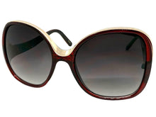 Oversized Exaggerated Vintage Retro Style SUNGLASSES Large Square Red & Rose Gold Frame 30340