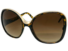 Oversized Exaggerated Vintage Retro Style SUNGLASSES Large Square Tortoise & Rose Gold Frame 30340