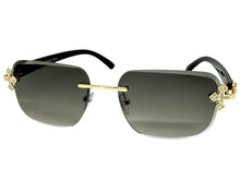Classy Elegant Luxury Modern Hip Hop Style SUNGLASSES Rimless Gold Frame 7542