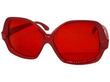 Oversized Exaggerated Vintage Retro Style SUNGLASSES Large Red Frame 4754