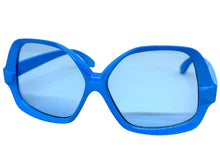 Oversized Exaggerated Vintage Retro Style SUNGLASSES Large Blue Frame 4754