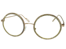Classy Elegant Luxury Modern Hip Hop Style Bling EYEGLASSES Large Round Rose Gold Frame E0654