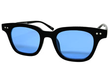 Classic Elegant Vintage Retro Style SUNGLASSES Black Frame - Blue Lens 80841
