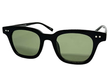 Classic Elegant Vintage Retro Style SUNGLASSES Black Frame - Green Lens 80841