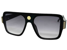 Classic Vintage Retro Luxury Hip Hop Rapper Style SUNGLASSES Large Black & Gold Frame 3078