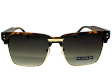 Classy Elegant Modern Retro Hip Hop Style SUNGLASSES Square Tortoise & Gold Frame 6462