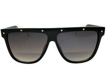Oversized Classic Vintage Retro Style SUNGLASSES Large Black & Gold Frame 30397