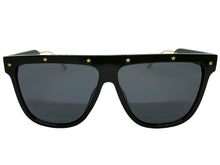 Oversized Classic Vintage Retro Style SUNGLASSES Large Black & Gold Frame 30397