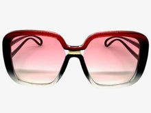 Oversized Exaggerated Vintage Retro Style SUNGLASSES Large Square Black & Red Frame 80960