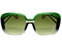 Oversized Exaggerated Vintage Retro Style SUNGLASSES Large Square Black & Green Frame 80960