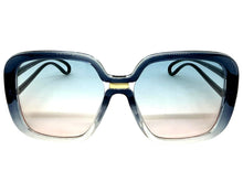 Oversized Exaggerated Vintage Retro Style SUNGLASSES Large Square Black & Blue Frame 80960
