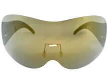 Oversized Exaggerated Modern Retro Shield Style SUNGLASSES X-Large Frame - Bronze Lens 4679