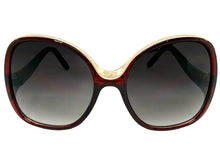 Oversized Exaggerated Vintage Retro Style SUNGLASSES Large Square Red & Rose Gold Frame 30340