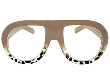 Oversized Classic Vintage Retro Style Clear Lens EYEGLASSES Large Round Khaki Frame TR90