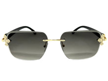Classy Elegant Luxury Modern Hip Hop Style SUNGLASSES Rimless Gold Frame 7542
