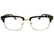 Classic Sophisticated Vintage Retro Style Clear Lens EYEGLASSES Square Tortoise & Gold Frame 5450