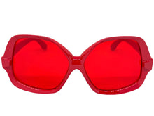 Oversized Exaggerated Vintage Retro Style SUNGLASSES Large Red Frame 4754
