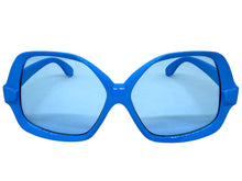 Oversized Exaggerated Vintage Retro Style SUNGLASSES Large Blue Frame 4754