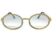 Classy Elegant Luxury Modern Hip Hop Style Bling SUNGLASSES Large Oval Gold Frame E0653