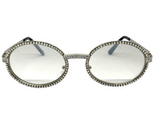 Classy Elegant Luxury Modern Hip Hop Style Bling SUNGLASSES Large Oval Silver Frame E0653