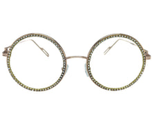 Classy Elegant Luxury Modern Hip Hop Style Bling EYEGLASSES Large Round Rose Gold Frame E0654