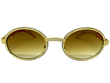 Classy Elegant Luxury Modern Hip Hop Style Bling SUNGLASSES Large Oval Gold & Marble Frame E0651