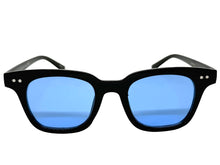 Classic Elegant Vintage Retro Style SUNGLASSES Black Frame - Blue Lens 80841