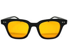 Classic Elegant Vintage Retro Style SUNGLASSES Black Frame - Orange Lens 80841