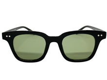 Classic Elegant Vintage Retro Style SUNGLASSES Black Frame - Green Lens 80841