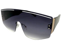 Oversized Futuristic Modern Retro Shield Style SUNGLASSES Large Flat Gradient Lens 10858