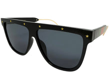 Oversized Classic Vintage Retro Style SUNGLASSES Large Black & Gold Frame 30397