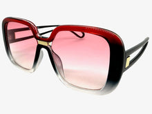 Oversized Exaggerated Vintage Retro Style SUNGLASSES Large Square Black & Red Frame 80960