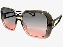 Oversized Exaggerated Vintage Retro Style SUNGLASSES Large Square Gray & Pink Frame 80960