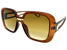 Oversized Exaggerated Vintage Retro Style SUNGLASSES Large Square Brown Frame 80960