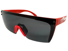 Classic Hardcore Biker Gangster Wrap Shield Style POLARIZED SUNGLASSES Red Frame - Dark Lens X0018