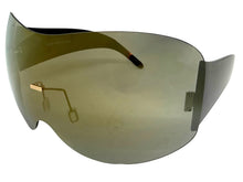Oversized Exaggerated Modern Retro Shield Style SUNGLASSES X-Large Frame - Bronze Lens 4679